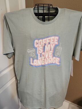 Coffee Is My Love Language Short Sleeve Tee - Sage